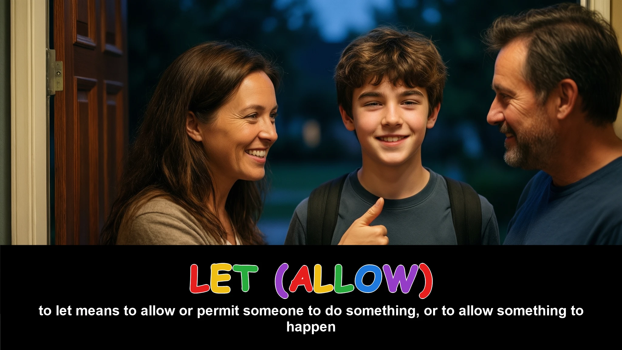 English Illustration for let (allow)